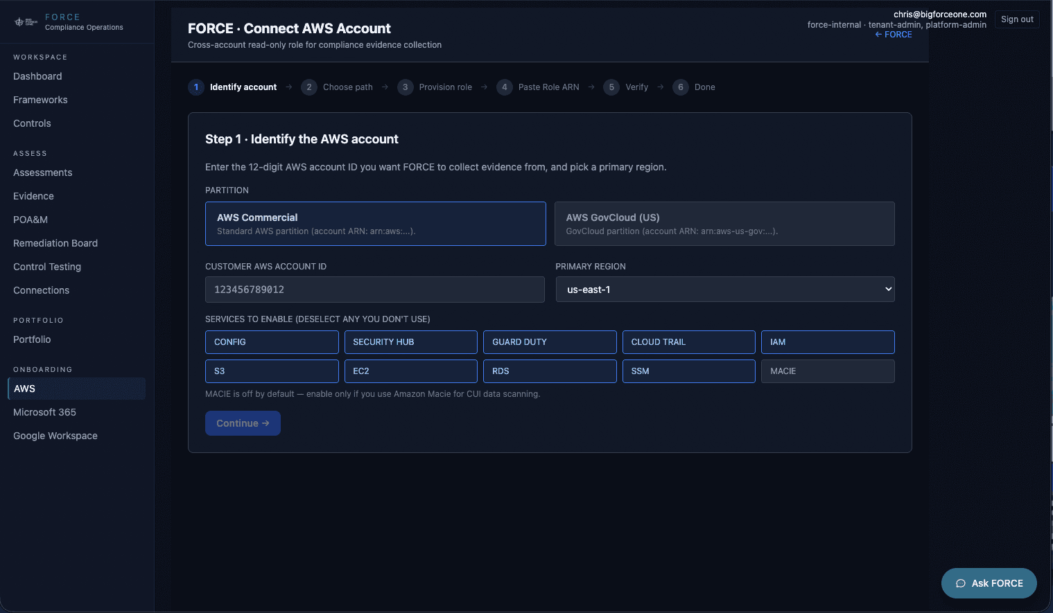 Guided onboarding, step by step.